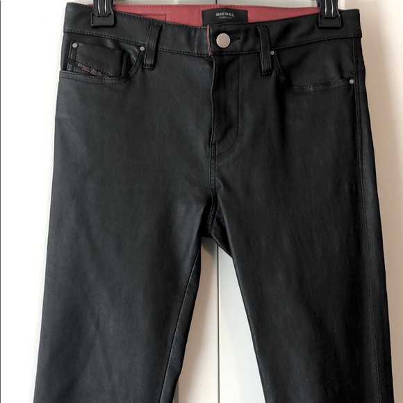 DIESEL Black leather pants - Picture 2 of 10